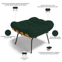 Puff Decorativo Sala De Estar Costela L02 Suede Verde Musgo - Lyam Decor