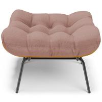 Puff Decorativo Sala De Estar Costela L02 Linho Rosê - Lyam Decor - 2