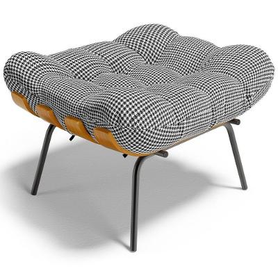 Puff Decorativo Sala De Estar Costela L02 Pied Poule - Lyam Decor