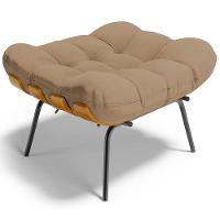 Puff Decorativo Sala De Estar Costela L02 Linho Bege Escuro - Lyam Decor - 1