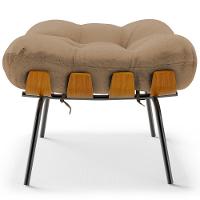 Puff Decorativo Sala De Estar Costela L02 Linho Bege Escuro - Lyam Decor - 2