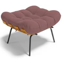 Puff Decorativo Sala De Estar Costela L02 Suede Rosê - Lyam Decor - 1