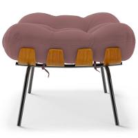 Puff Decorativo Sala De Estar Costela L02 Suede Rosê - Lyam Decor - 2