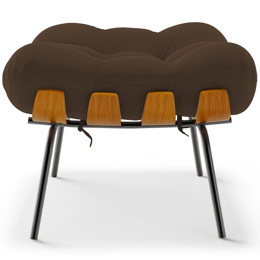 Puff Decorativo Sala De Estar Costela L02 Suede Marrom - Lyam Decor - 3