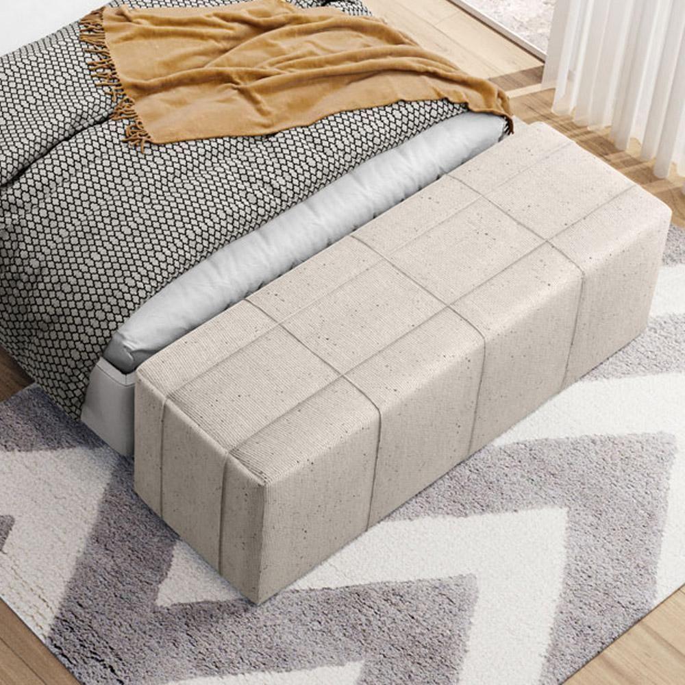 Puff Decorativo Living Sala De Estar 195 Cm Roma W01 Linho Cru - Lyam - 7