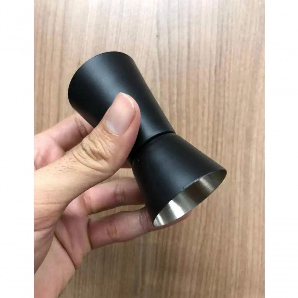 Dosador Americano De Inox Duplo 25 Ml E 50 Ml Preto - Lyor - 4