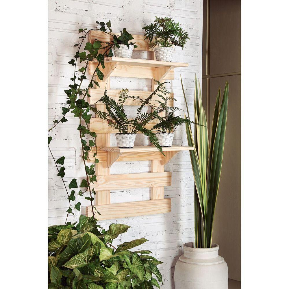 Painel Floreira Tramontina Vertical Em Madeira Maciça Com Duas Prateleiras - 7