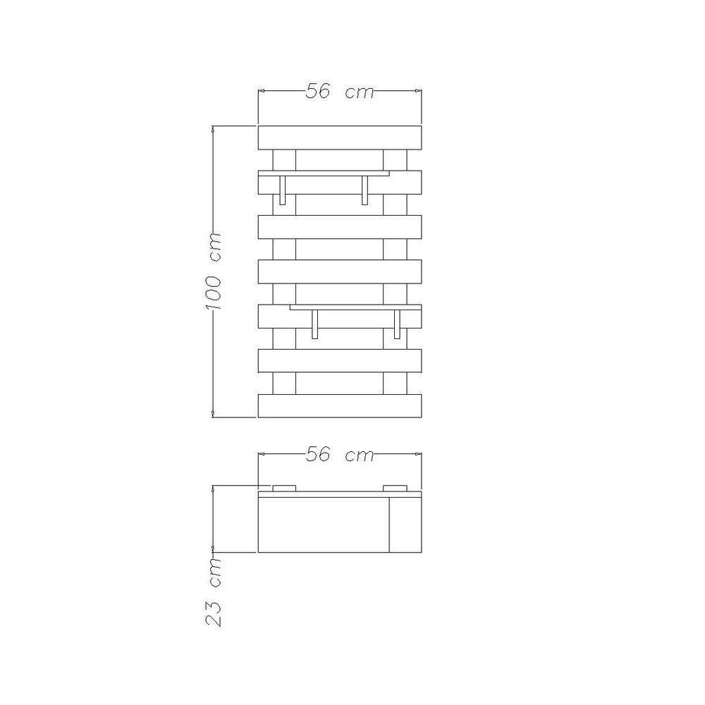 Painel Floreira Tramontina Vertical Em Madeira Maciça Com Duas Prateleiras - 10