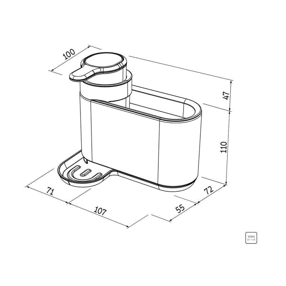 Suporte De Esponja Com Dosador De Sabão Tramontina Em Plástico Abs E Aço Inox - 4