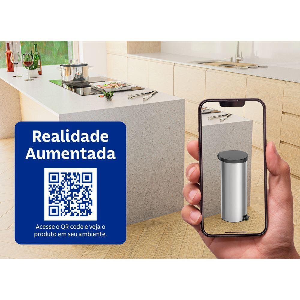Lixeira Inox Pedal New Tramontina Com Acabamento Polido 30 L - 5