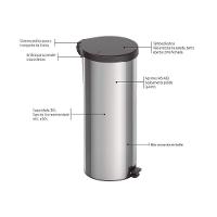 Lixeira Inox Pedal New Tramontina Com Acabamento Polido 30 L - 2
