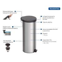 Lixeira Inox Pedal New Tramontina Com Acabamento Polido 30 L - 3