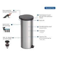 Lixeira Inox Pedal New Tramontina Com Acabamento Polido 30 L