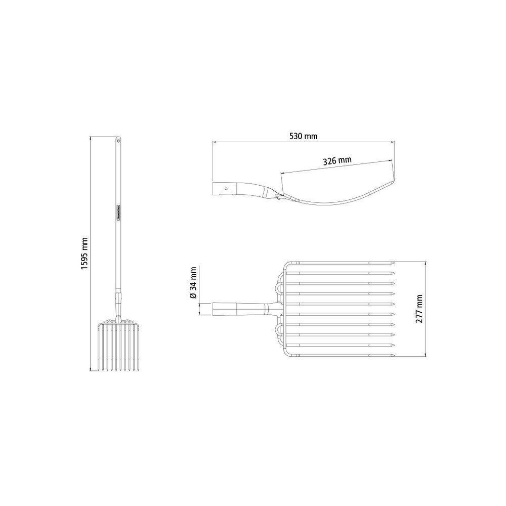 Forcado Reto De Arame Com 10 Dentes Tramontina Em Aço Com Cabo De Madeira 120 Cm - 2