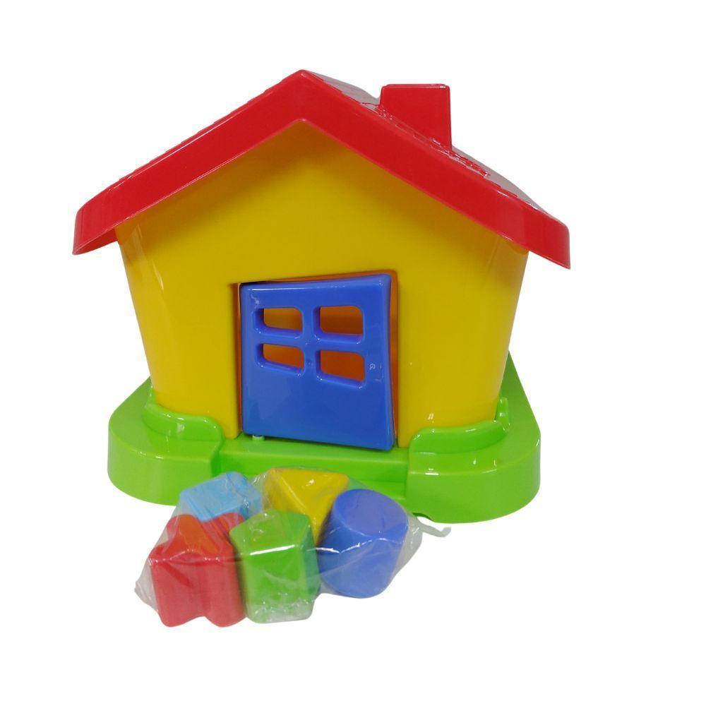 Casinha Kids Didática Com Formas Geométricas De Encaixe Cor Amarelo - 1