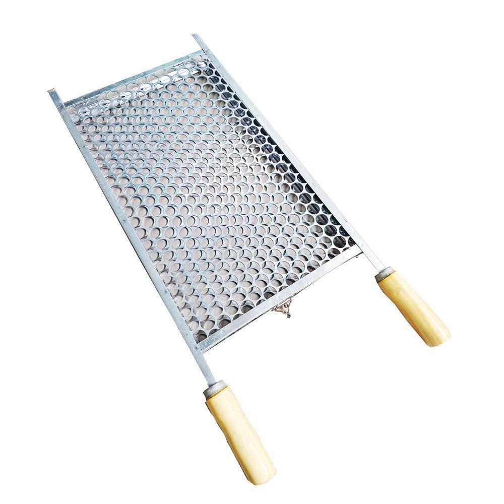 Grelha Dupla P/ Peixes Linguiças Asinhas Com Cabo Duplo - 4