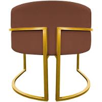 Poltrona Decorativa Recepção Luna Suede Cores Base De Ferro Dourada - Terracota, Suede - 6