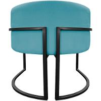 Poltrona Luna Suede Cores Base De Ferro Preta - Azul-turquesa, Suede - 3