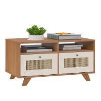 Mesa De Centro Com 2 Gavetas Trama Cinamomo/off White Artely Cinamomo/off White - 1