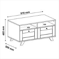Mesa De Centro Com 2 Gavetas Trama Cinamomo/off White Artely Cinamomo/off White - 2