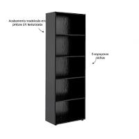 Conjunto Para Escritório Com Mesa 4 Nichos E Estante Preto Artely Preto - 5