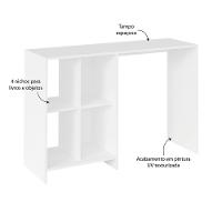 Conjunto Para Escritório Com Mesa 4 Nichos E Estante Branco Artely Branco