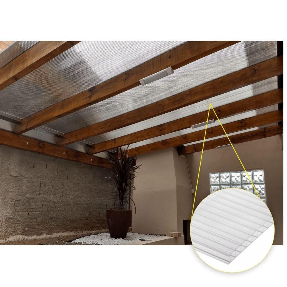 Chapa De Policarbonato Alveolar Cristal 10mm 2,10m X 6,00m - 3