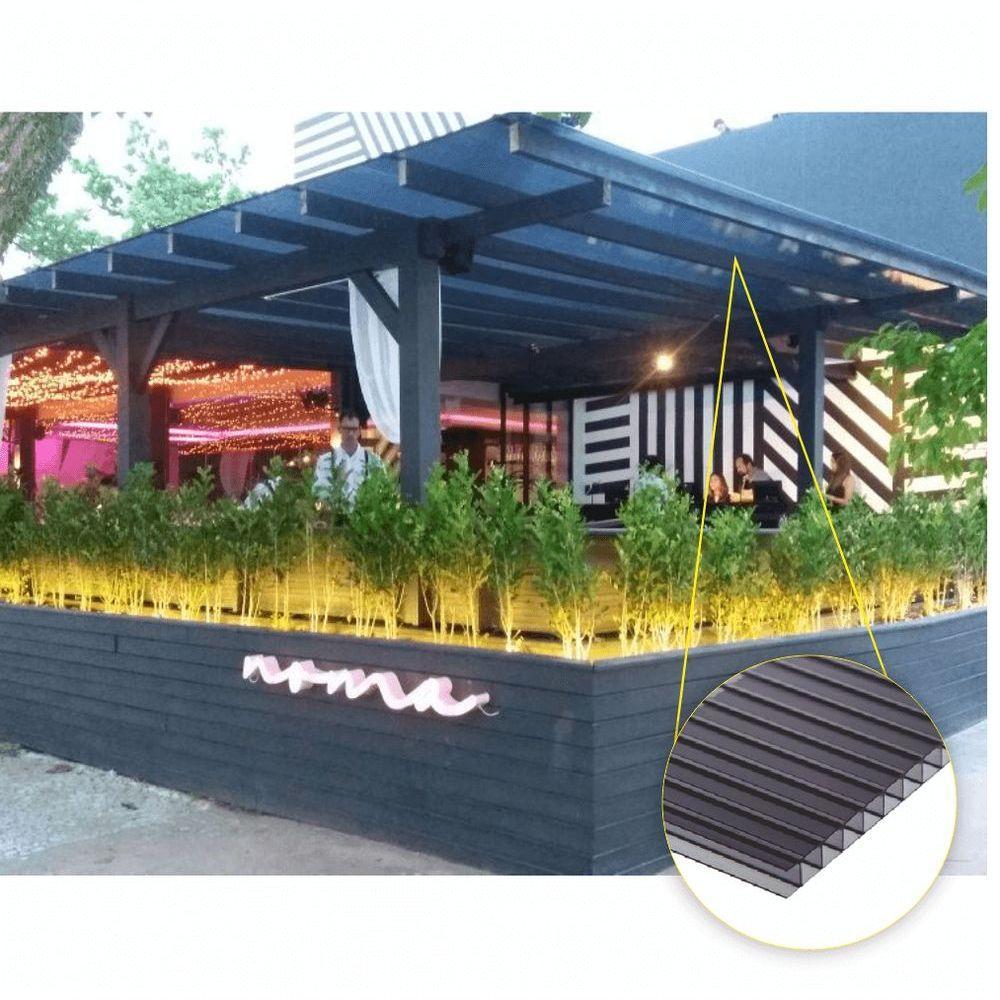 Chapa De Policarbonato Alveolar Fume 10mm 2,10m X 6,00m - 2