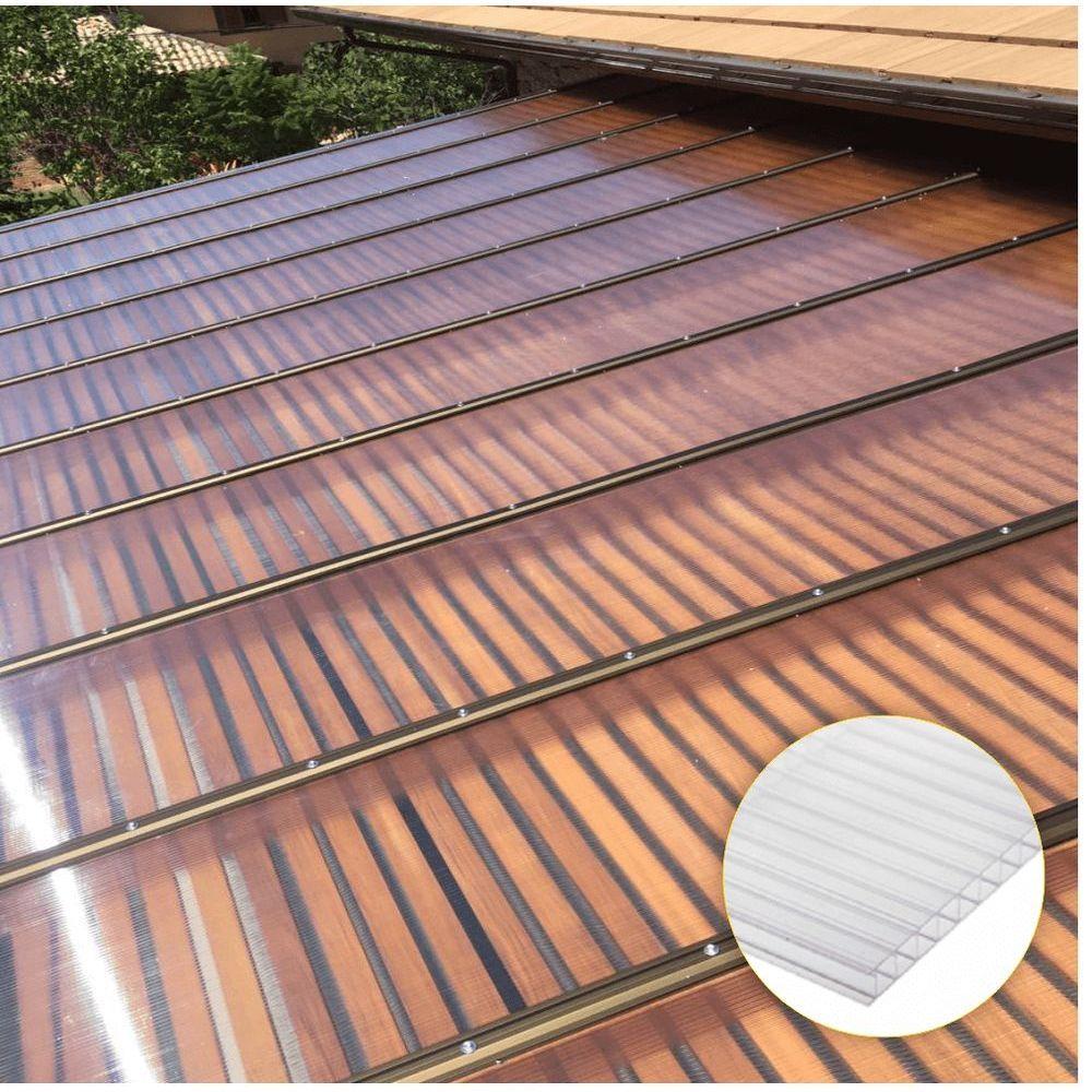 Chapa De Policarbonato Alveolar Cristal 10mm 2,10m X 6,00m Cortado C- 3m P- - 5