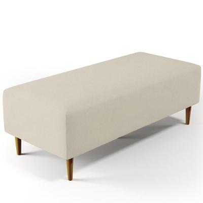 Puff Sala De Estar Bali W01 Pés Palito 120x50 Cm Suede Bege