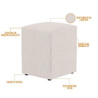 Kit 02 Puffs Quadrado L02 Decorativo Linho Cru - Lyam Decor - 4