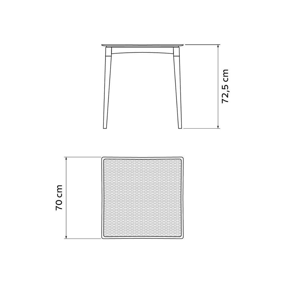 Mesa Tramontina Laura Rattan Em Polipropileno Camurça Com Pernas De Madeira - 4