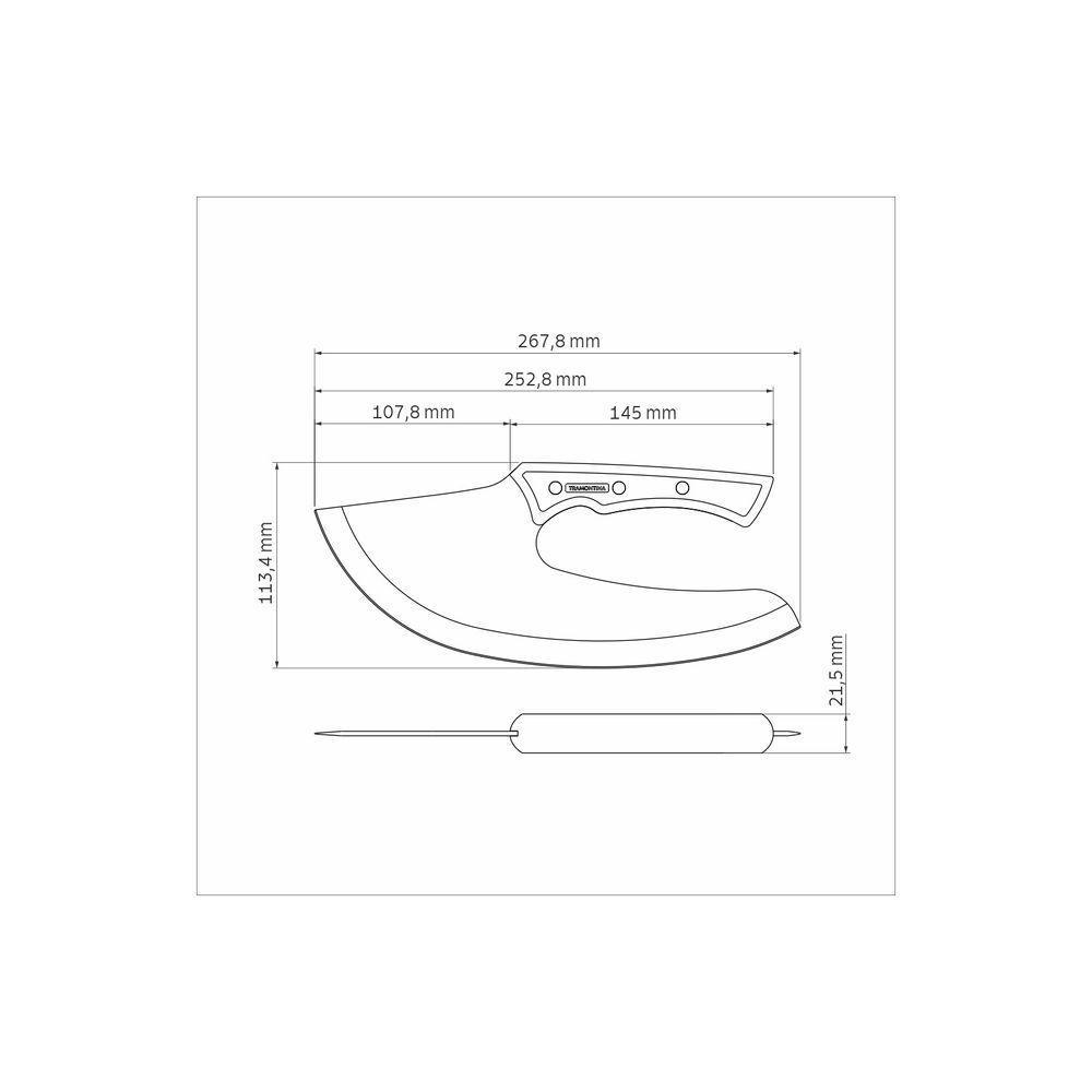 Cortador Multiuso Tramontina Churrasco Black Com Lâmina Em Aço Inox E Cabo De Madeira - 2