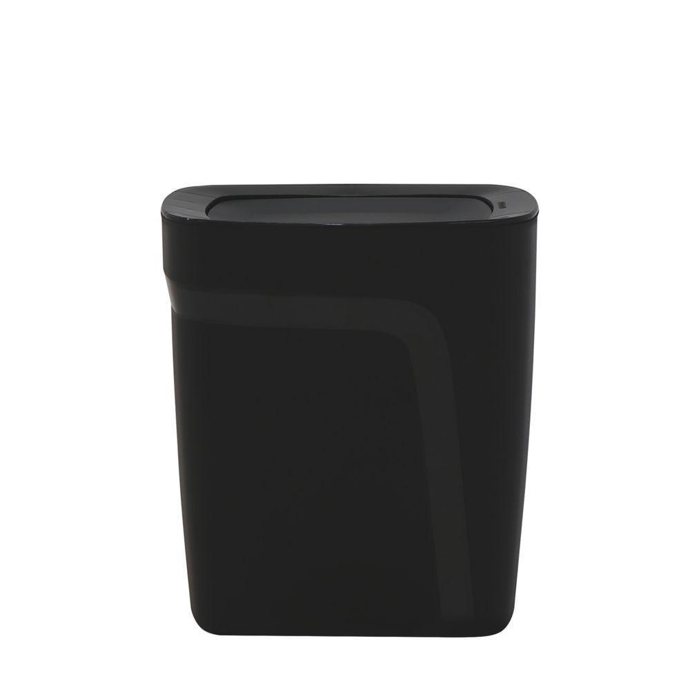 Lixeira Tramontina Compact Em Polipropileno Preto Com Tampa Basculante 8,5 L - 1