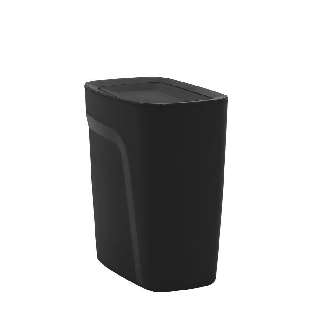 Lixeira Tramontina Compact Em Polipropileno Preto Com Tampa Basculante 8,5 L - 5