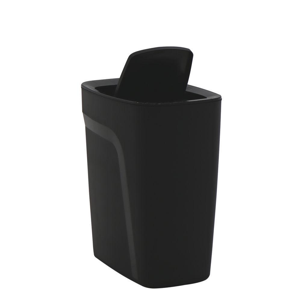 Lixeira Tramontina Compact Em Polipropileno Preto Com Tampa Basculante 8,5 L - 6