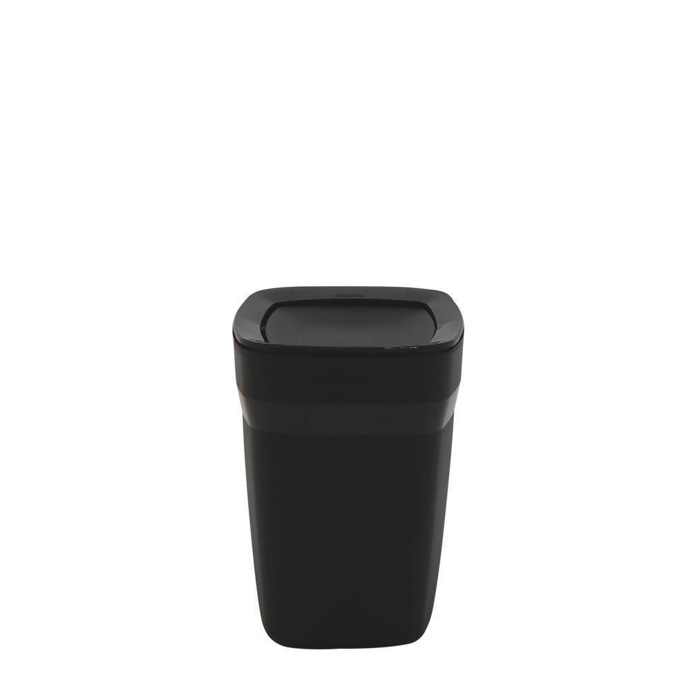 Lixeira Tramontina Compact Em Polipropileno Preto Com Tampa Basculante 6,5 L - 4