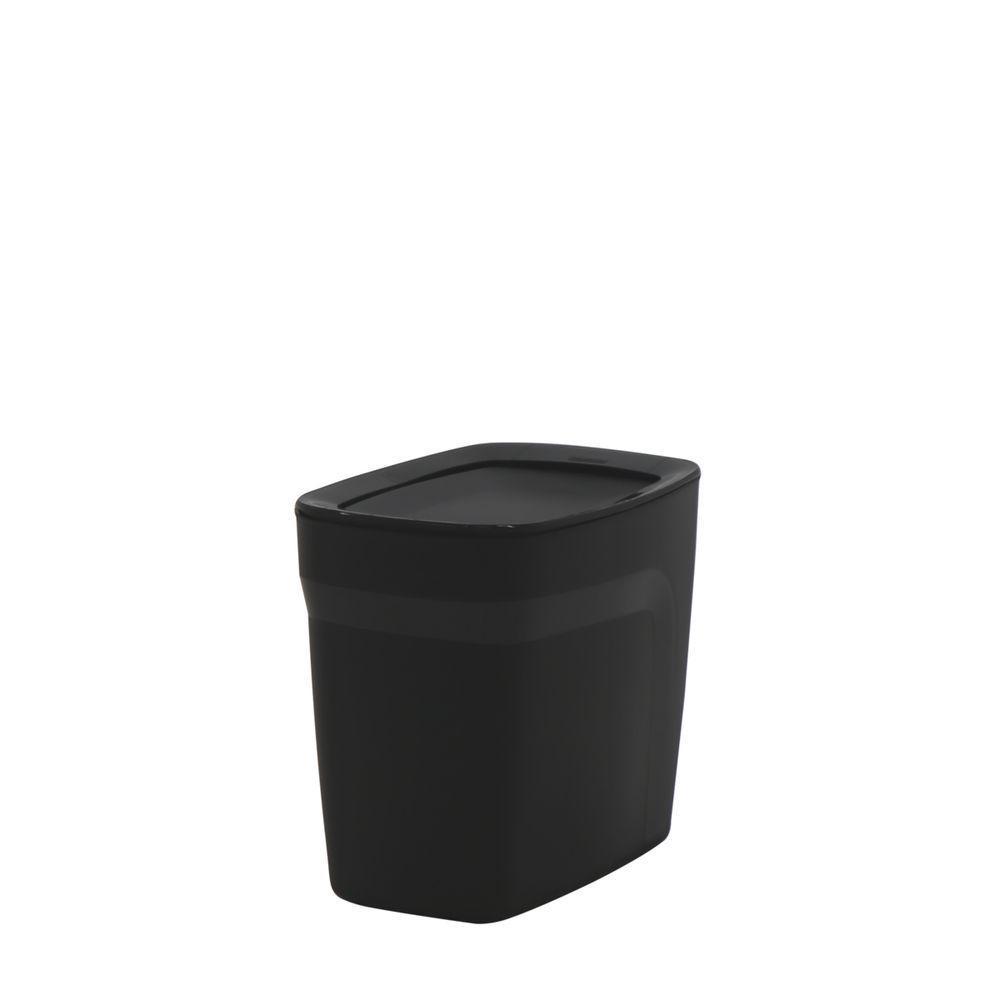Lixeira Tramontina Compact Em Polipropileno Preto Com Tampa Basculante 6,5 L - 5
