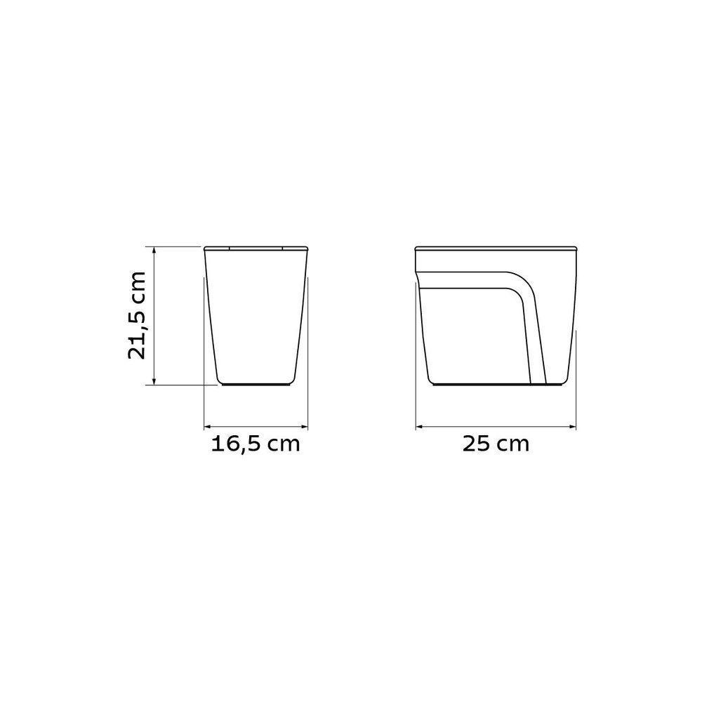 Lixeira Tramontina Compact Em Polipropileno Preto Com Tampa Basculante 6,5 L - 6