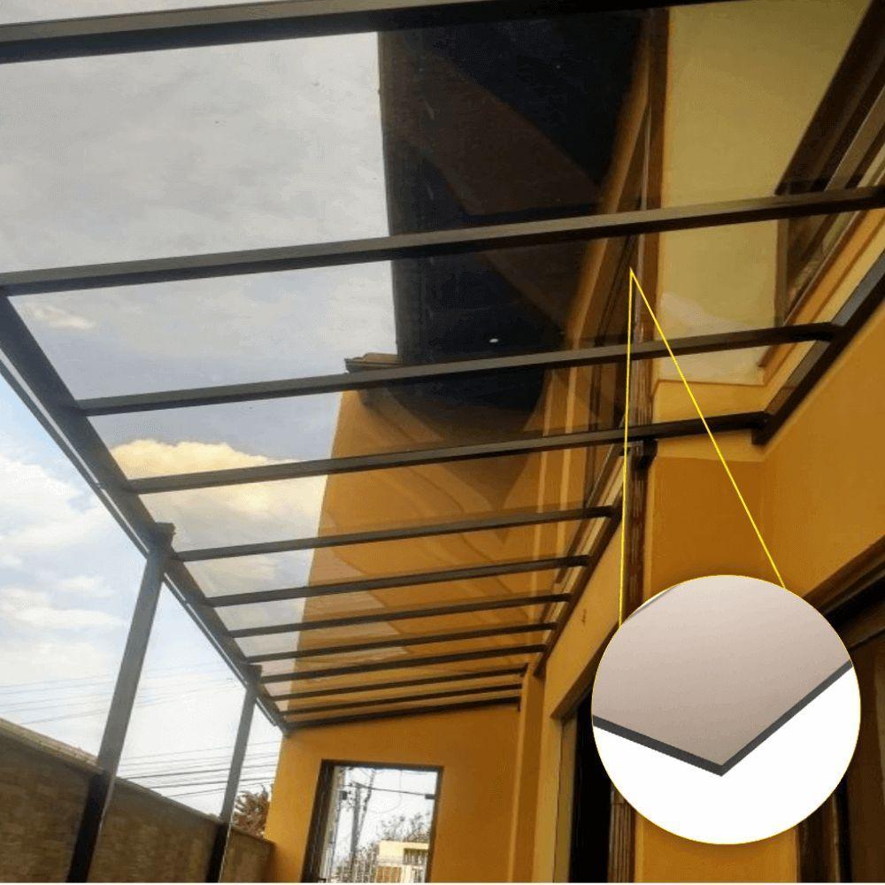 Chapa De Policarbonato Compacto Bronze 3mm 2,00m X 3,00m - 2