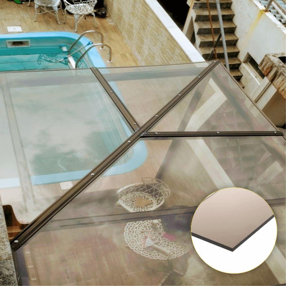 Chapa De Policarbonato Compacto Bronze 3mm 2,00m X 6,00m - 3