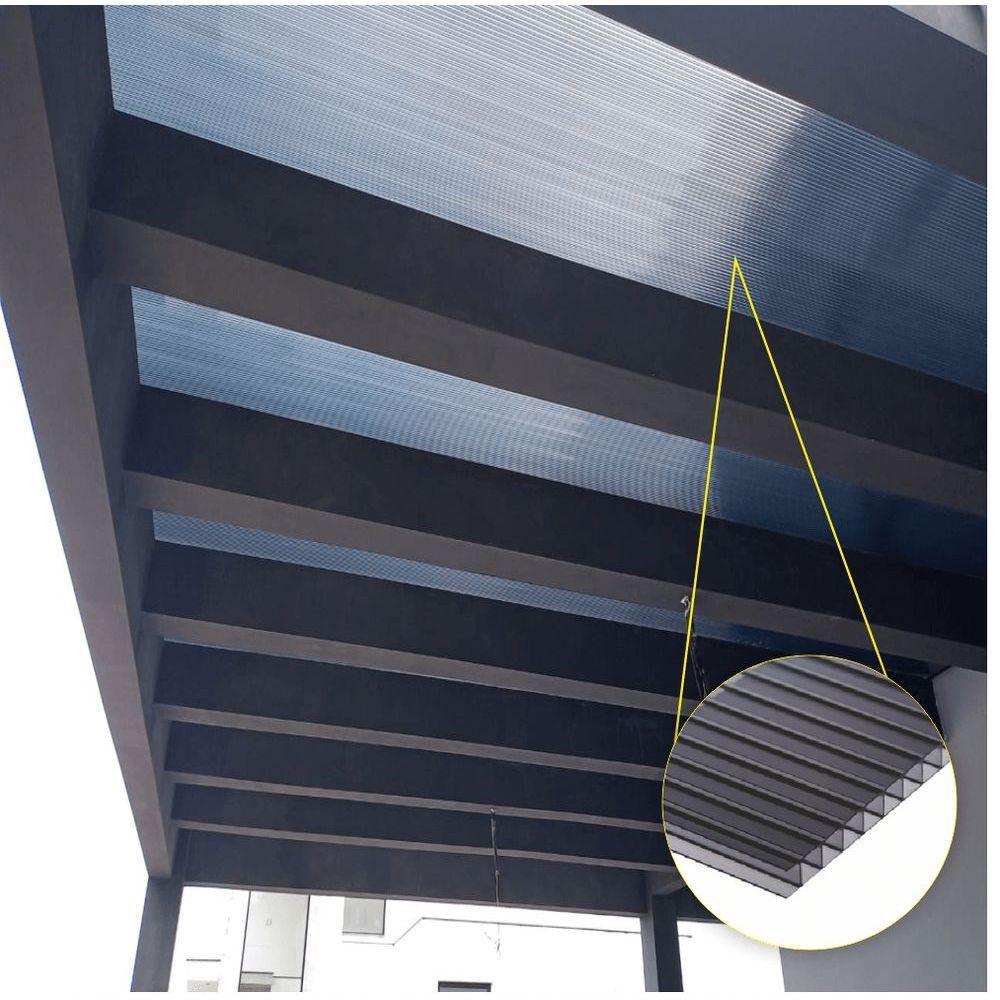 Chapa De Policarbonato Alveolar Fume 6mm 2,10m X 3,00m Polygal - 4