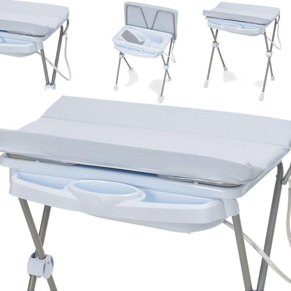Banheira de Bebê Plástica Galzerano Classic 7045 com Trocador e Suporte Azul - 4