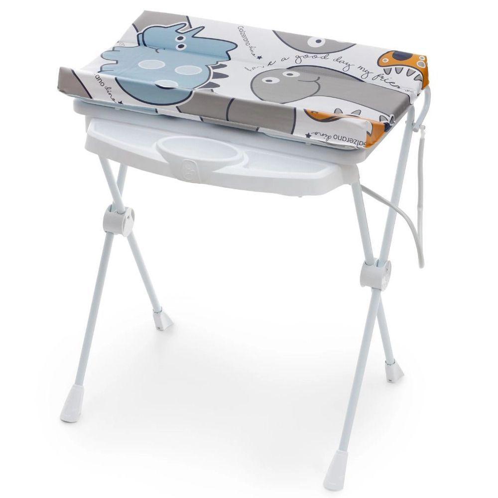Banheira de Bebê Plástica Galzerano Classic 7045 com Trocador e Suporte Dino - 1