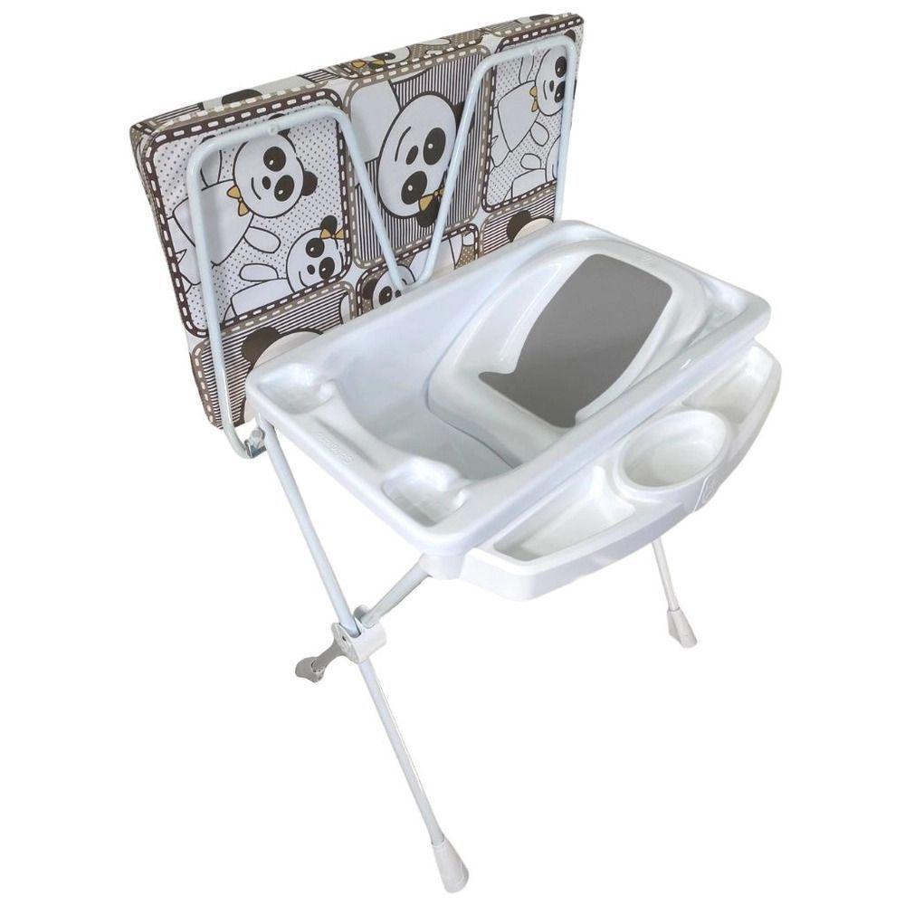 Banheira de Bebê Plástica Galzerano Classic 7045 com Trocador e Suporte Panda - 4