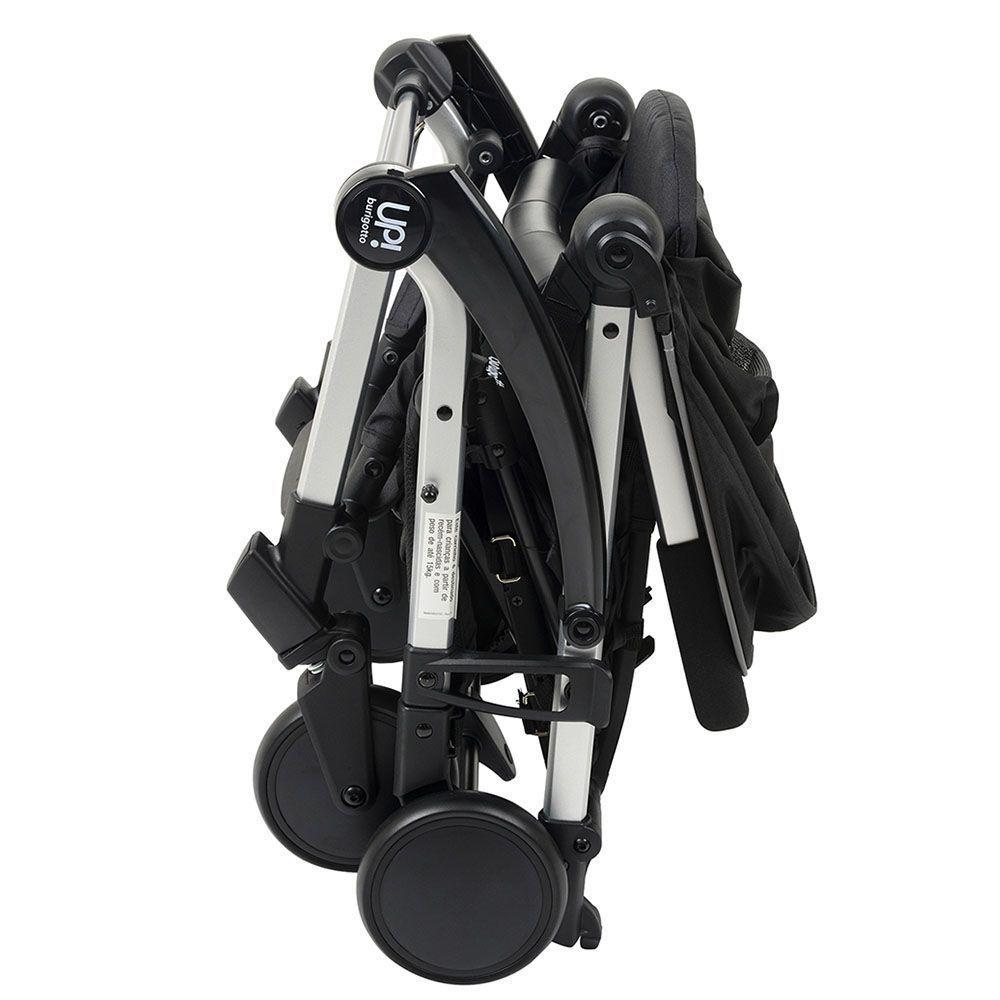 Carrinho de Bebê Burigotto Up Dobrável para Passeio Até 15kg Preto com Metal Prata - 3