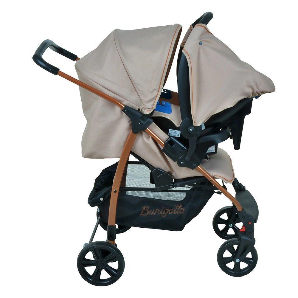Travel System Burigotto Carrinho De Bebê Com Bebê Conforto Ecco + Touring X Mon Amour Bege - 6