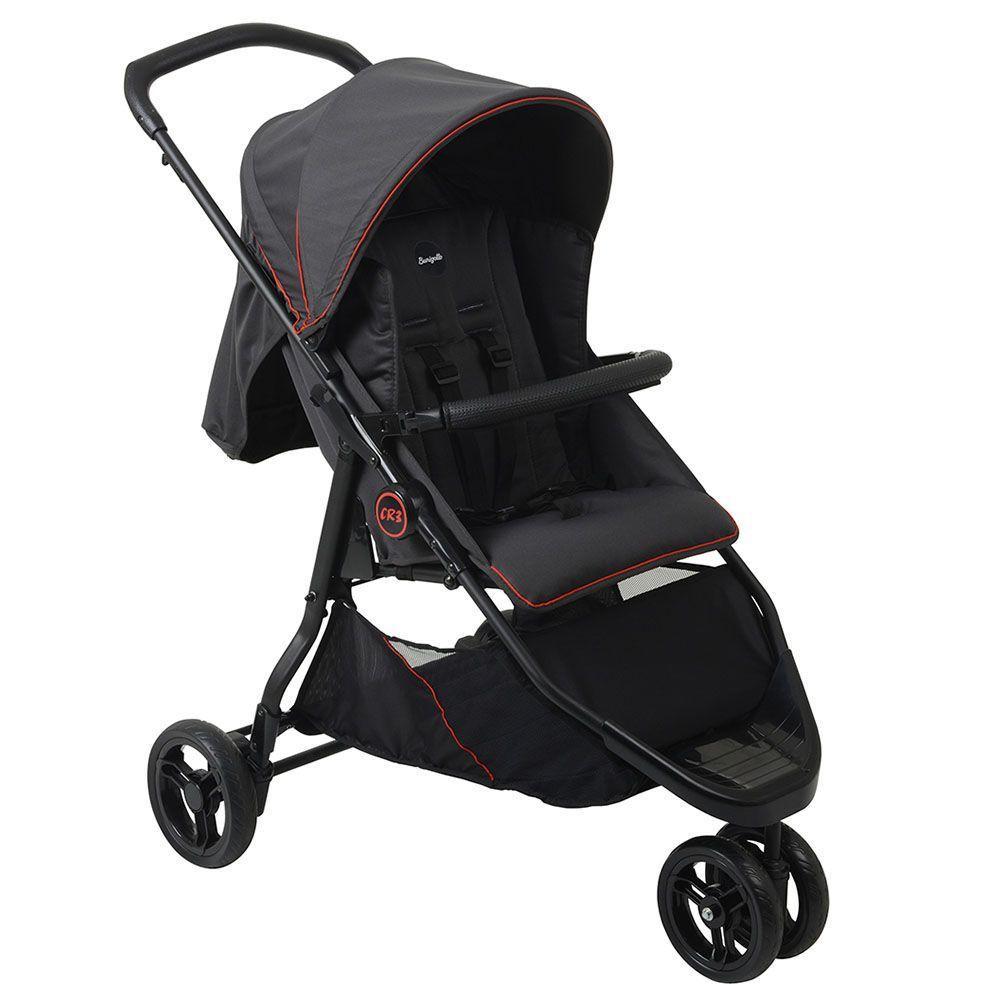 Carrinho De Bebê Burigotto Cr3 De 0 Até 15kg Para Passeio Cinza Escuro Com Vermelho - 1