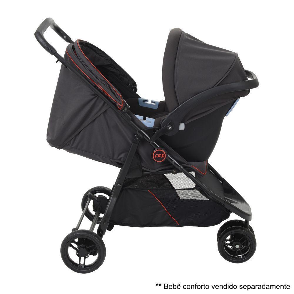 Carrinho De Bebê Burigotto Cr3 De 0 Até 15kg Para Passeio Cinza Escuro Com Vermelho - 2