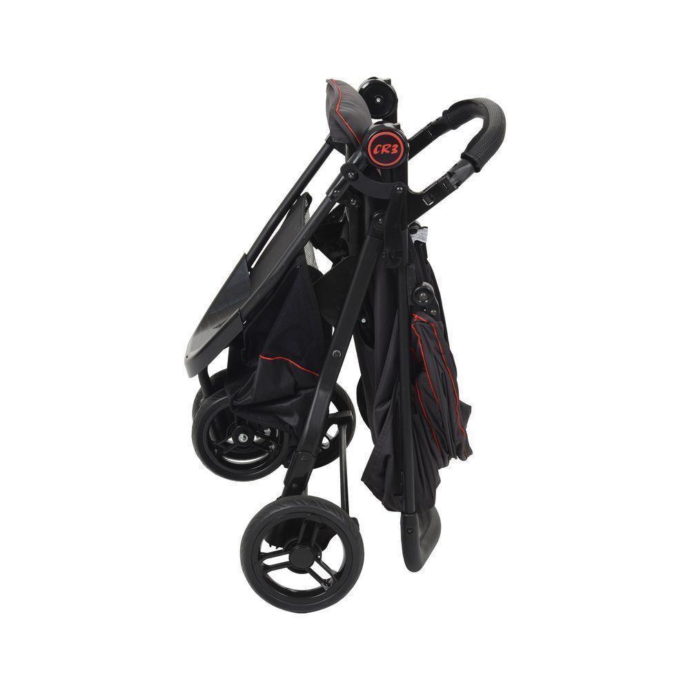 Carrinho De Bebê Burigotto Cr3 De 0 Até 15kg Para Passeio Cinza Escuro Com Vermelho - 3